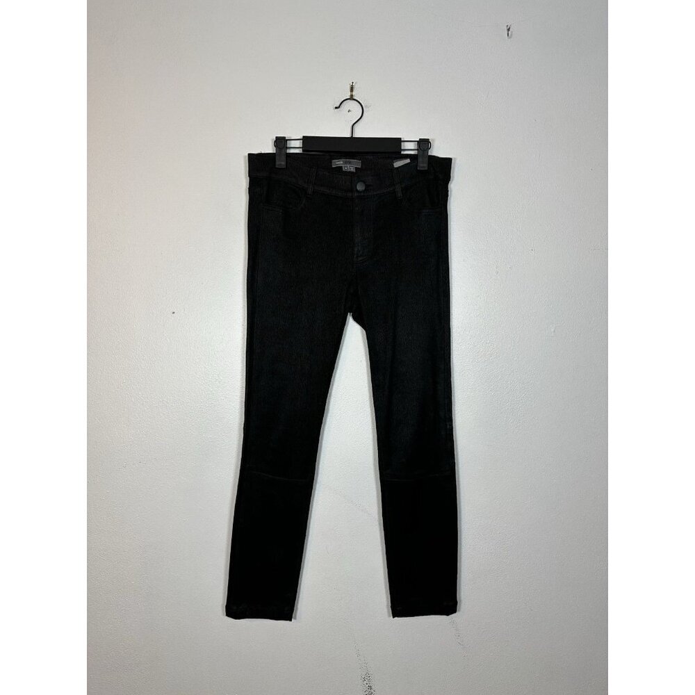 Vince Textured Leather Pant Womens Size 4‎ Black Skinny Moto Stretch Hot Biker
